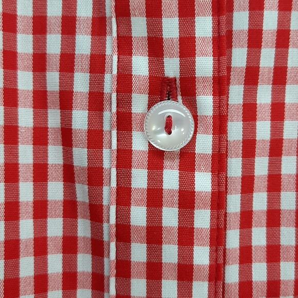 Susan‎ Graver Shirt Womens 8 Gingham Plaid Button-Down Red w/ Hearts - Picture 5 of 8